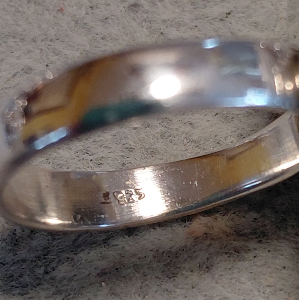 Fiery Ammolite Sterling Silver Ring Size 6 - Picture 11 of 13